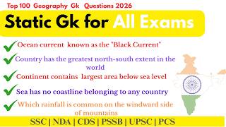 Indian Geography Top GK MCQ – 2026 Exam Booster for SSC, NDA,CDS #ssccgl #ssc #gk #currentaffairs
