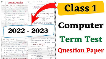 Computer Test Paper 2023 for Class 1| Computer Worksheet for Class 1| Class 1 Computer Sample Paper