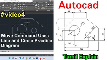 Video 4 autocad tamil | Move command uses | line circle autocad tutorial | autocad move