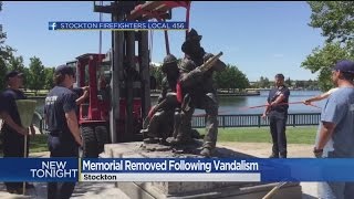 Stockton Firefighters Remove Memorial Statue After Repeated Vandalism