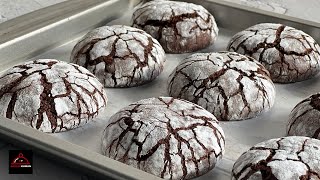 Soft chocolate crinkle cookies in 10 minutes