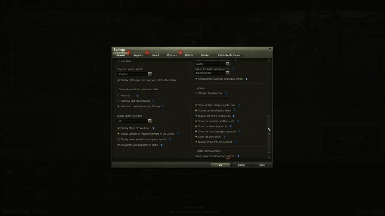 WOT Settings General YouTube