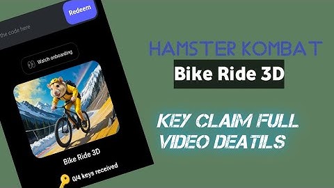 How To Play Bike Ride 3D In Hamster Kombat | Hamster Bike Game Code|Hamster Bike Game Code 24august|