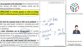 CA INTER AUDITING Chapter - 8 II SA 520 - Analytical Procedure II  by #CA_TARUN_MONGIA