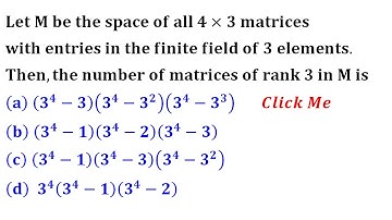 number of matrices of rank 3 Gate 2013 linear algebra