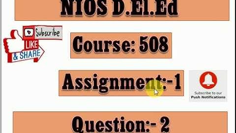 NIOS Deled Course 508 Assignment 1 Q.No.2 in Punjabi