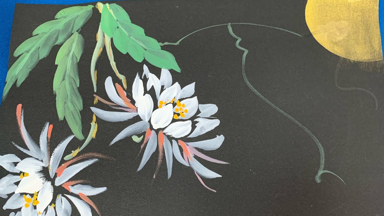 一筆画で月下美人 初心者用七夕の絵 ほのぼの一筆画66 Youtube