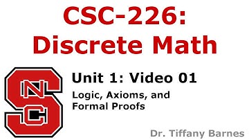 Video 01: Unit 1 - Logic, Axioms, and Formal Proofs