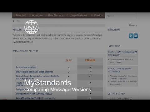 MyStandards - Comparing message versions