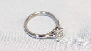 18ct White Gold 1.15ct Princess Cut Diamond Solitaire Ring | The Diamond Drop