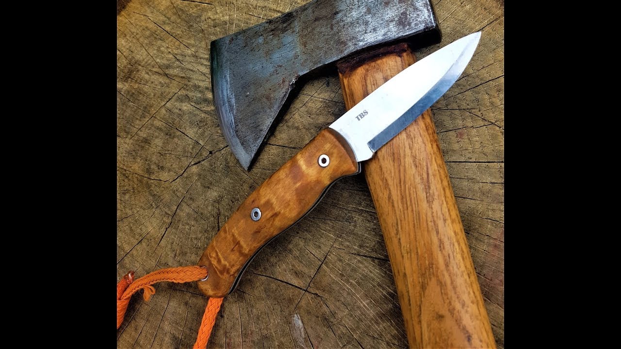 TBS Wildcat Pocket Knife - Curly Birch