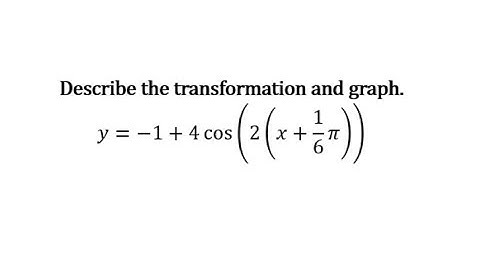 Describe and Graph a Transformation of the Cosine Function (Period Pi)