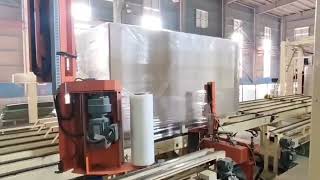 Particle board automatic strapping packing machine line #mdf #osb #plywood #chipboard #veneer