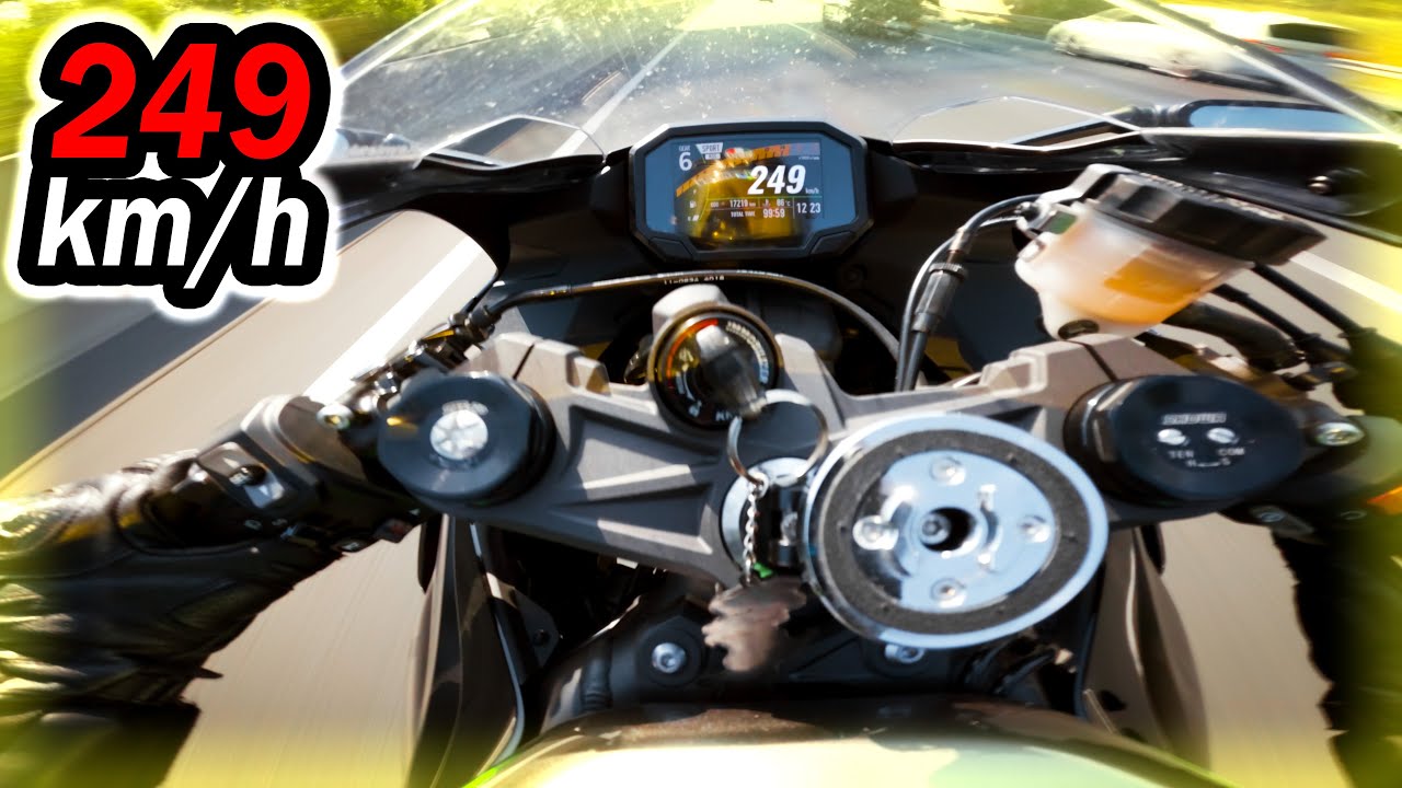 TOP SPEED RUN on a Ninja ZX-6R 636 - YouTube