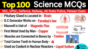 Science Top 100 MCQs | Science Gk MCQs Questions And Answers | Science Quiz | Current Affairs 2023