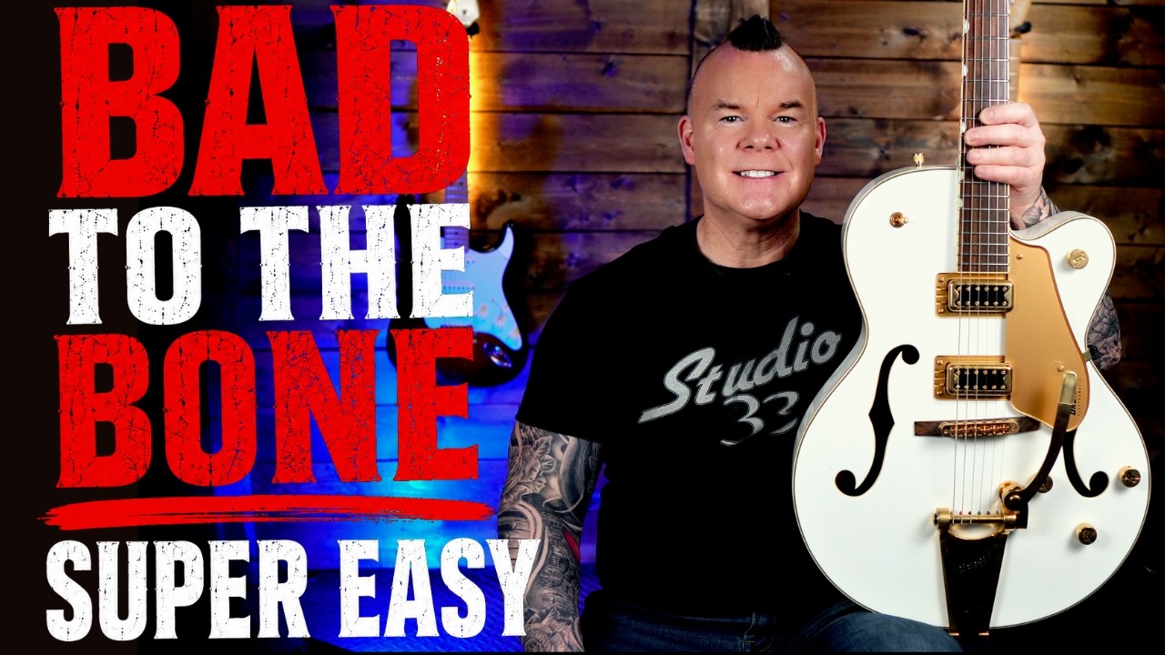 How To Play Bad To The Bone - No Slide - Standard Tuning- Easy Beginner ...