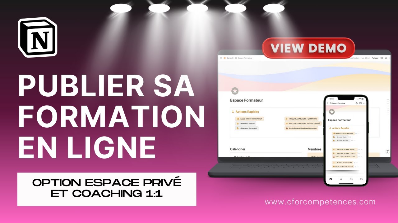 fournir votre plateforme Notion de formation et coaching en ligne