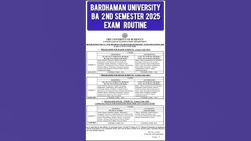 The Unexpected Truth Behind Bardhaman University BA second semester exam routine 2025#shorts#viral