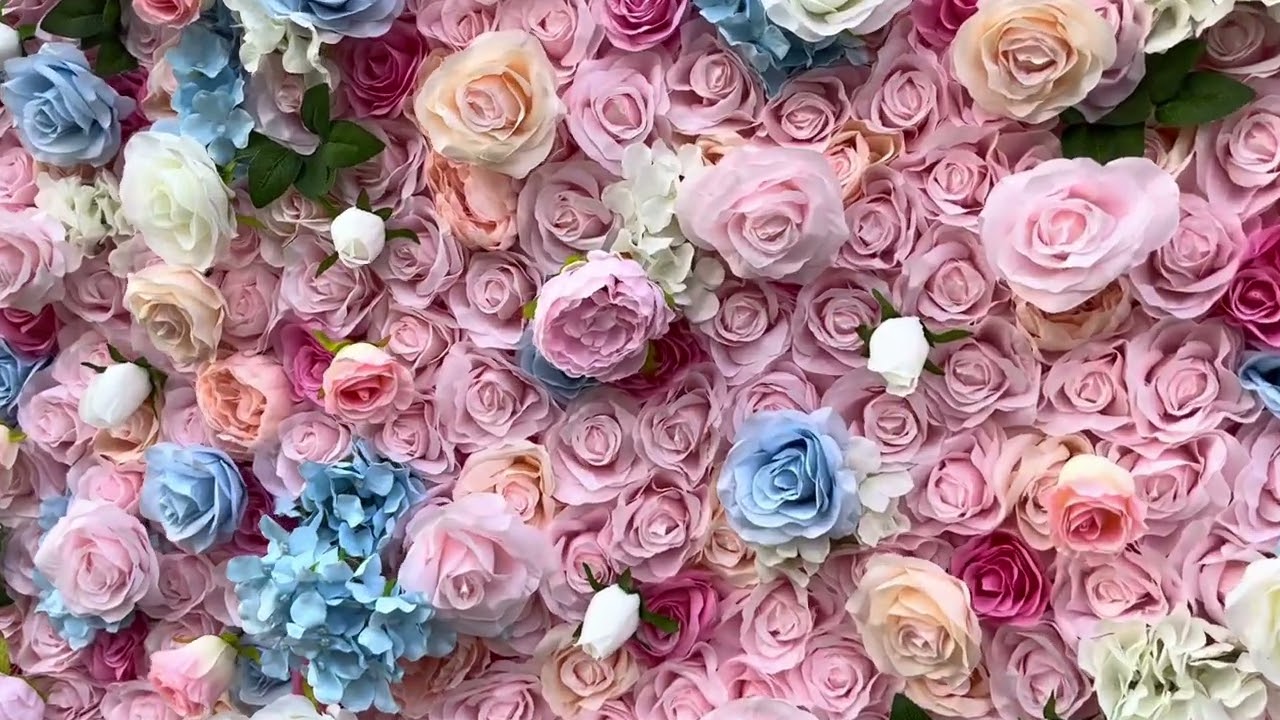 💖Beautiful Pink Blue Mixed Flower Wall #dbackdrop