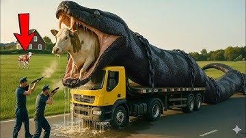 Heroic Rescue Team Saves Helpless Cow from a Ruthless Giant Python 🐍😱