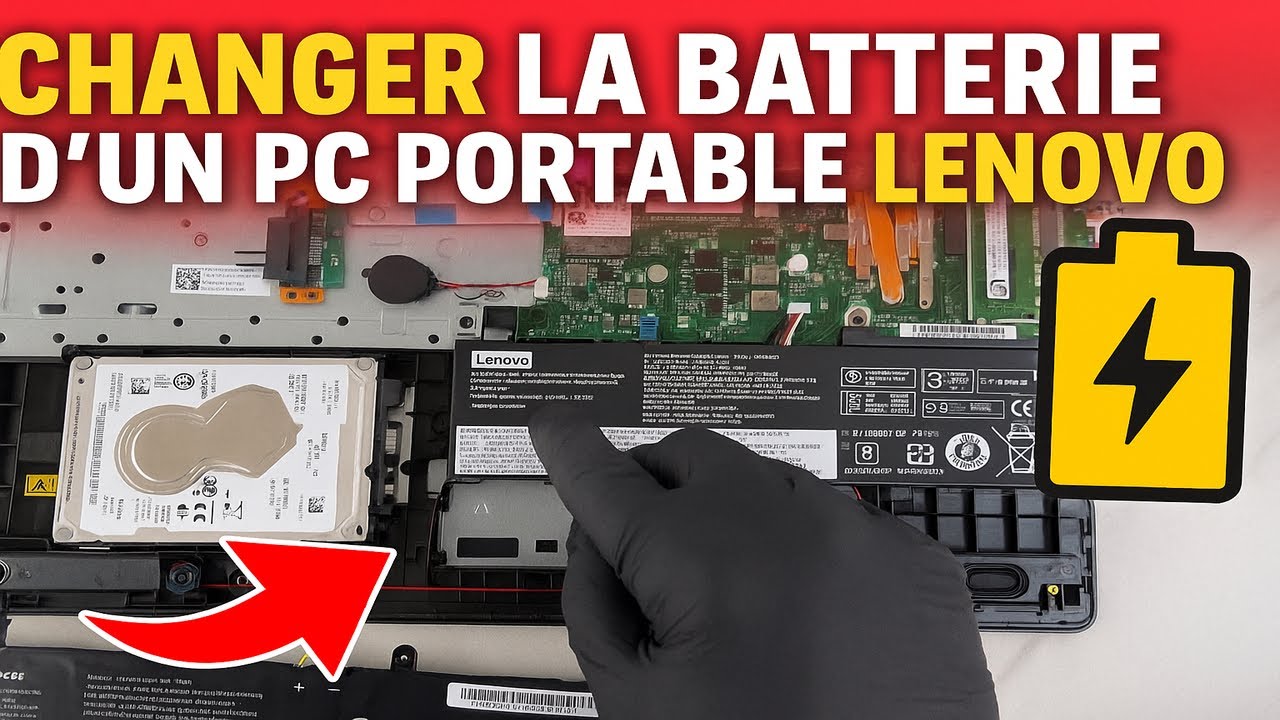 COMMENT CHANGER LA BATTERIE PC PORTABLE LENOVO ( DESKTOP-GJ648V5