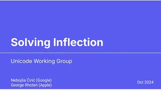 UTW 2024 Solving Inflection