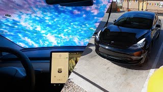 Tesla Model 3 Quick Quack Lucky Duck Automated Car Wash
