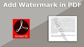 How to add text Watermark in PDF Document using Adobe Acrobat Pro