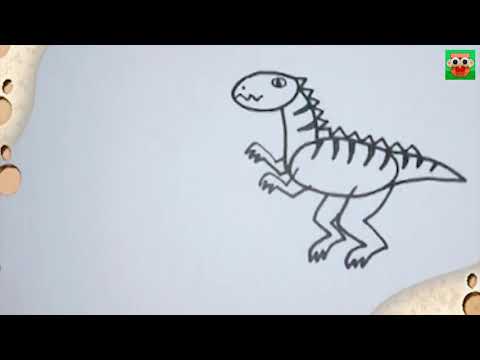 How to draw a dinosaur easy step by step for kids, CÁCH VẼ KHỦNG LONG