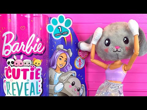 Barbie Cutie Reveal Series 1 Dolls Puppy, Bunny, Panda and Kitten
