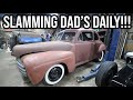 Drop Axle And A Reverse Eye Spring Gets Dad's Daily Sitting Right!!! - 1947 Ford Coupe