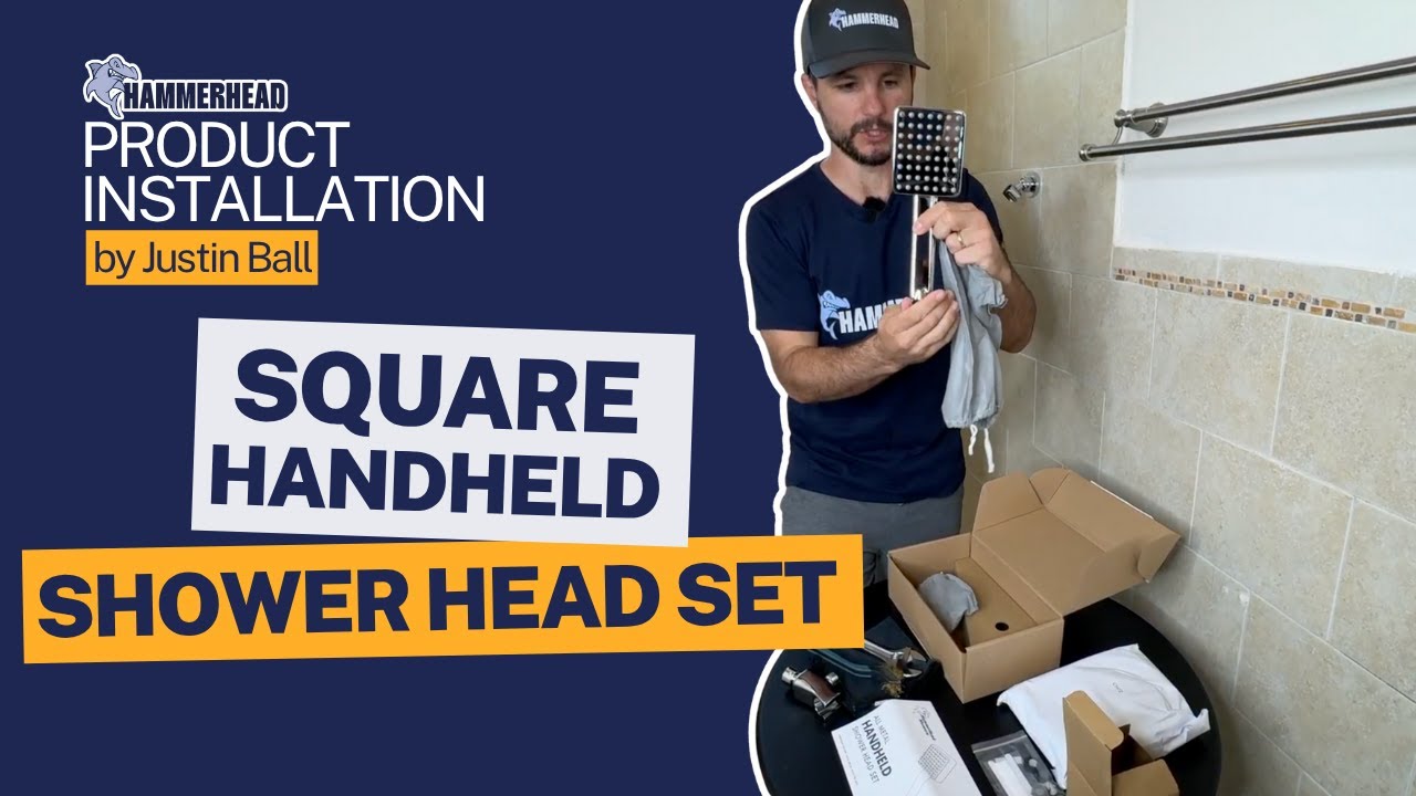 How to Install the Square Handheld Shower Head | HammerHead - YouTube