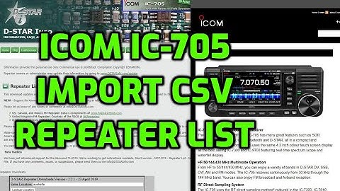 ICOM IC-705 IMPORT REPEATER LIST (CSV)