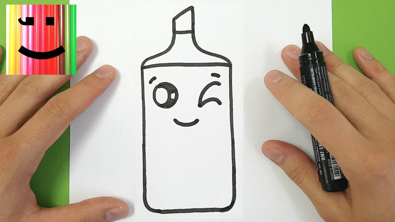 HOW TO DRAW A FLUORESCENT MARKER KAWAII 