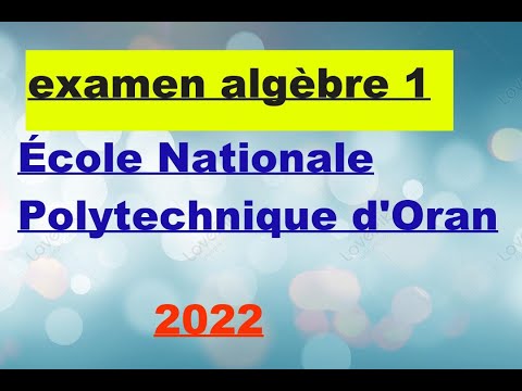 examen algèbre 1