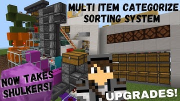 Multi Item Categorize Sorting System with Shulker Upgrades! | Minecraft Bedrock 1.16+