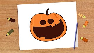 тыква хэллоуин/как нарисовать тыкву/happy halloween/мультики раскраска/для детей/для малышей