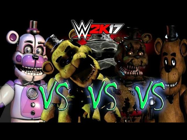 FREDBEAR VS GOLDEN FREDDY! (WWE 2K17 Cartoon Battle #23) 