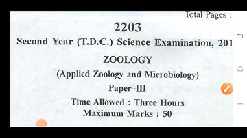 Applied Zoology Bsc 3rd Year Previous question Paper / Zoology / Sri dev Suman Uttrakhand University