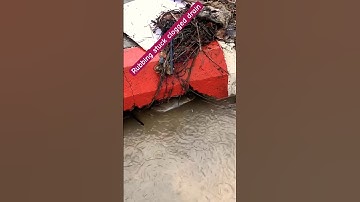 Rubbing stuck clogged drain #drain #draincleaning #unclog #culvert #shorts #short #shortvideo