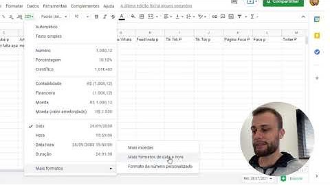 Como Configurar A Data No Planilhas Do Google | Google Sheets