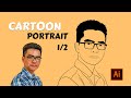 Cartoon portrait Illustrator Partie 01 - Les contours