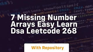 7 missing number arrays easy learn dsa leetcode 268