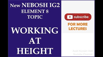 Lecture 49 Nebosh Unit IG2 Element 8 Topic Working At Height Risks and Control Measures in URDU