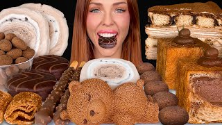 ASMR MUKBANG, Tiramisu Dessert, Churro Chips, Chocolate Espresso Mousse Cake, Croissant Eating 먹방