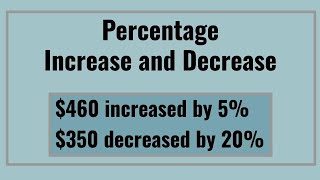How to calculate Percentage Increase and Decrease
