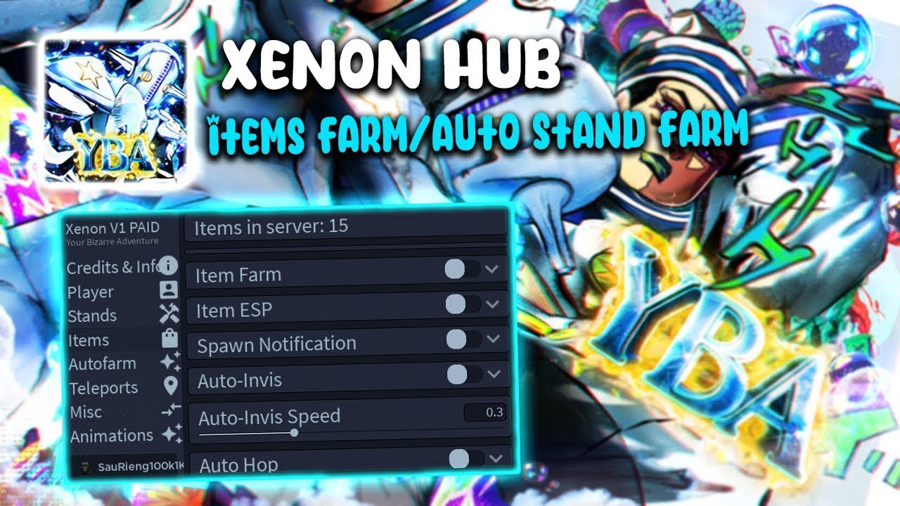 Your Bizarre Adventure Modified Xenon GUI