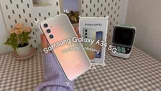 Samsung Galaxy A34 5G aesthetic unboxing 🌸accessories + camera test 📸
