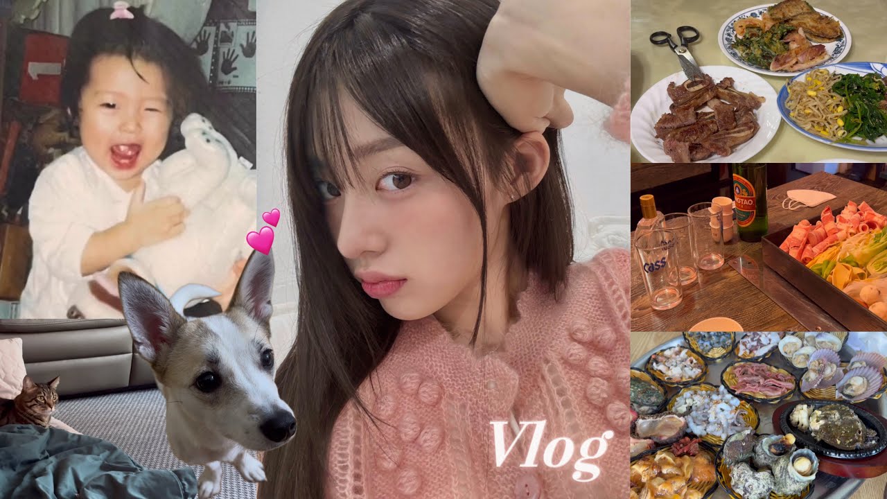 K장녀의 설날 Vlog 내 고향 부산🌊 찐로컬맛집 효도피부과 방송찍고 가족들이랑 처음 만남..