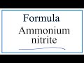 Ammonium and Nitrite Ions Concepts